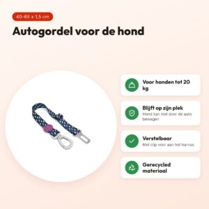 Morso autogordel hond Power Flow zwart 40-65 x 1,5 cm – tot 20 kg – voordelen