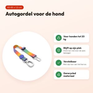 Morso autogordel hond Spring Blossom 40-65 x 1,5 cm – gerecycled, tot 20 kg – voordelen
