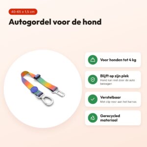 Morso autogordel hond Spring Blossom 40-65 x 1,5 cm – gerecycled, tot 4 kg – voordelen