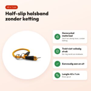Morso half slip halsband gerecycled goud 45 cm – regular rope – voordelen