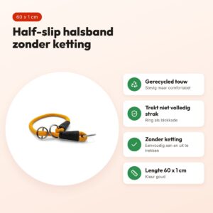 Morso half-slip halsband Regular Rope goud 60 x 1 cm – gerecycled touw – voordelen