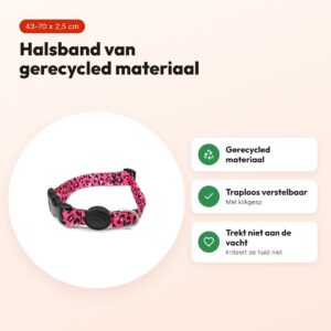 Morso hondenhalsband gerecycled Bubble Leo roze 43-70 x 2,5 cm – voordelen