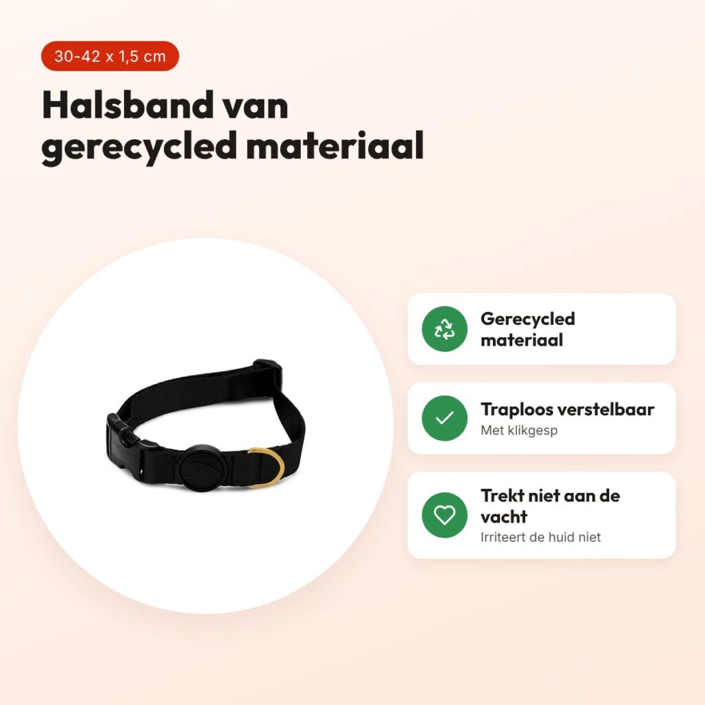 Morso hondenhalsband gerecycled Gold Caviar goud 30-42 x 1,5 cm – voordelen