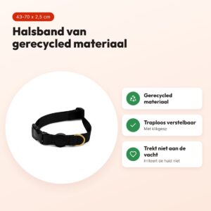 Morso hondenhalsband gerecycled Gold Caviar goud 43-70 x 2,5 cm – voordelen