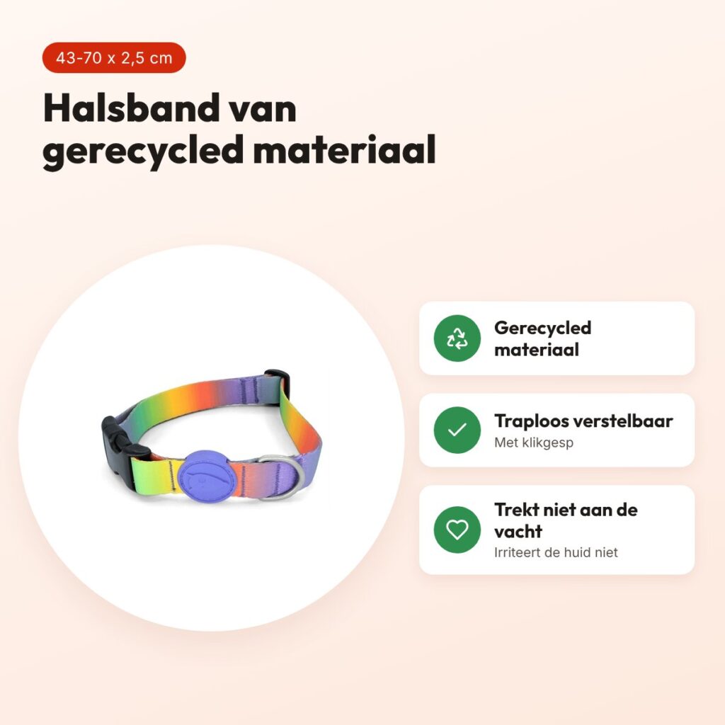 Morso hondenhalsband gerecycled Spring Blossom 43-70 x 2,5 cm – voordelen
