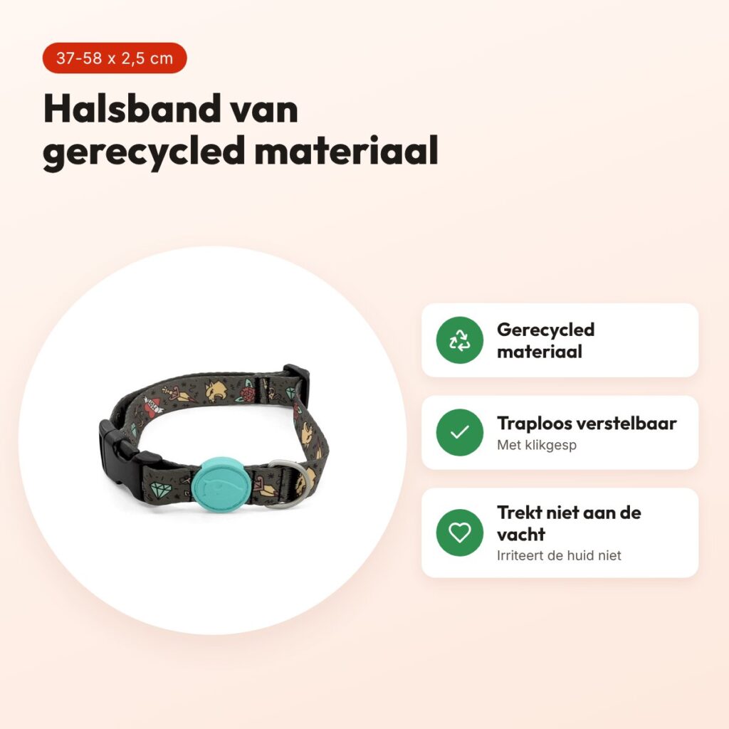 Morso hondenhalsband Ink Tank groen 37-58 x 2,5 cm – gerecycled – voordelen