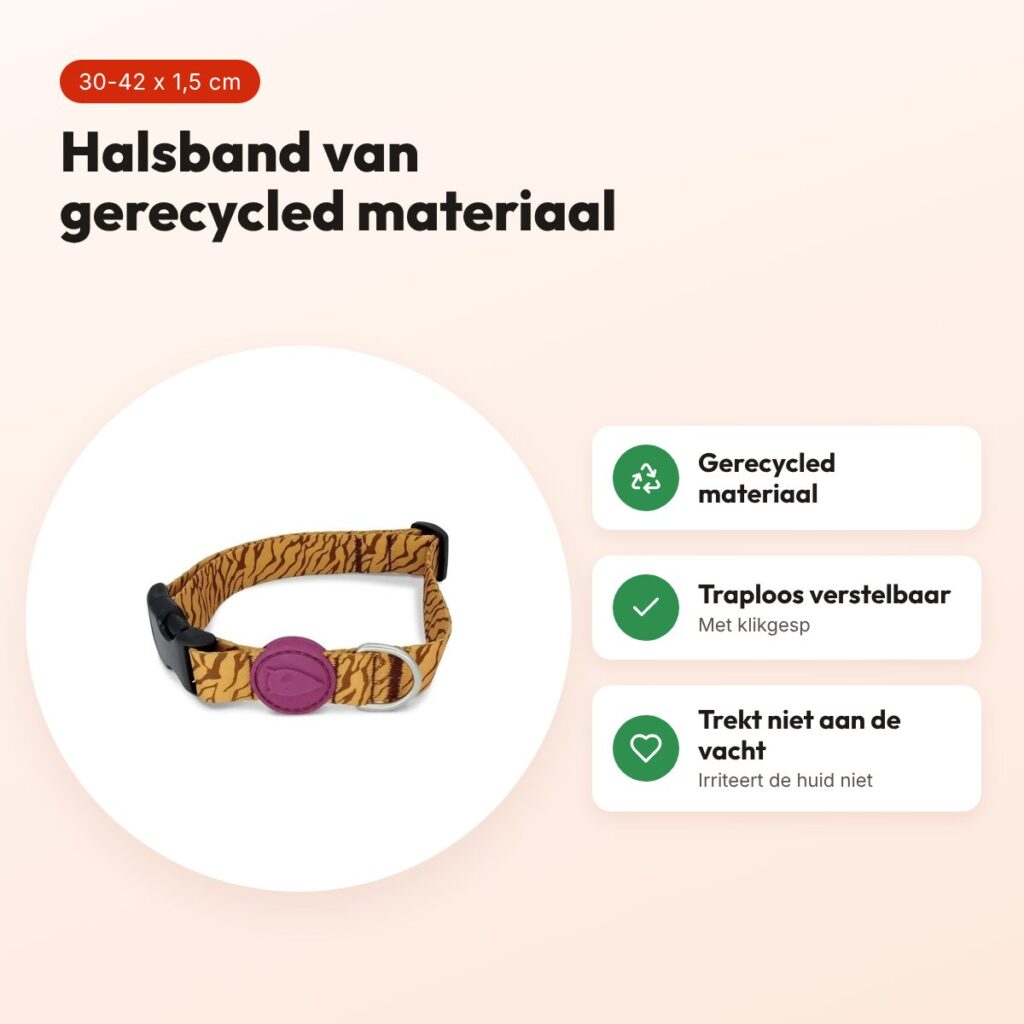 Morso hondenhalsband Jungle Drum groen 30-42 x 1,5 cm – gerecycled – voordelen