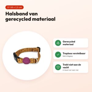 Morso hondenhalsband Jungle Drum groen 37-58 x 2,5 cm – gerecycled – voordelen