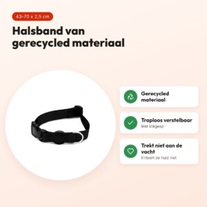 Morso hondenhalsband Pureness zwart 43-70 x 2,5 cm – gerecycled – voordelen