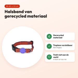 Morso hondenhalsband Urban Lizard rood 30-42 x 1,5 cm – gerecycled – voordelen