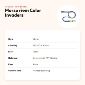 Morso hondenriem Color Invaders paars 65-200 x 2,5 cm – tot 80 kg – productinformatie