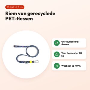 Morso hondenriem Color Invaders paars 65-200 x 2,5 cm – tot 80 kg – voordelen