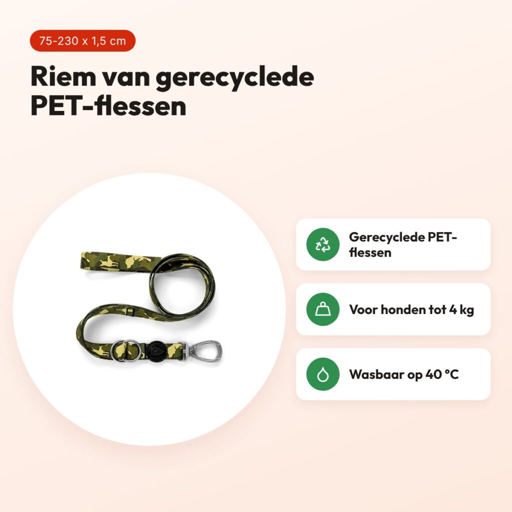 Morso hondenriem Full Metal Dog bruin 75-230 x 1,5 cm – tot 4 kg – voordelen