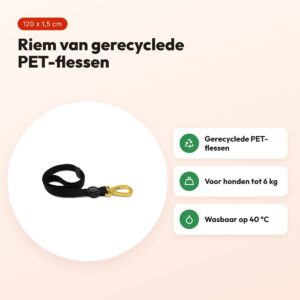Morso hondenriem Gold Caviar goud 120 x 1,5 cm – gerecycled, tot 6 kg – voordelen