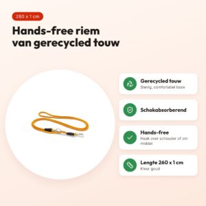 Morso hondenriem hands free Regular Rope goud 260 x 1 cm – voordelen