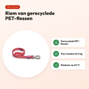 Morso hondenriem Pink Think roze 120 x 1,5 cm – gerecycled, tot 6 kg – voordelen
