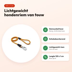 Morso hondenriem Regular Rope goud 120 x 1 cm – voordelen