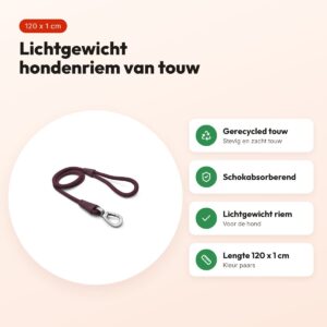 Morso hondenriem Soft Rope paars 120 x 1 cm – voordelen