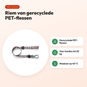 Morso hondenriem Spaghetti Incident 120 x 1,5 cm – gerecycled, tot 20 kg – voordelen
