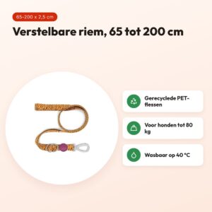 Morso hondenriem verstelbaar Jungle Drum groen 65-200 x 2,5 cm – tot 80 kg – voordelen