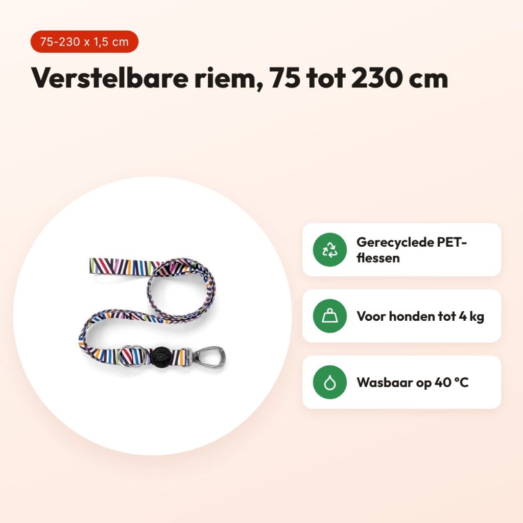 Morso hondenriem verstelbaar Spaghetti Incident 75-230 x 1,5 cm – tot 4 kg – voordelen