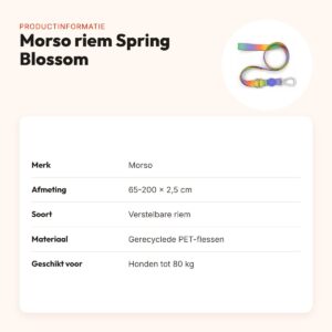 Morso hondenriem verstelbaar Spring Blossom 65-200 x 2,5 cm – tot 80 kg – productinformatie