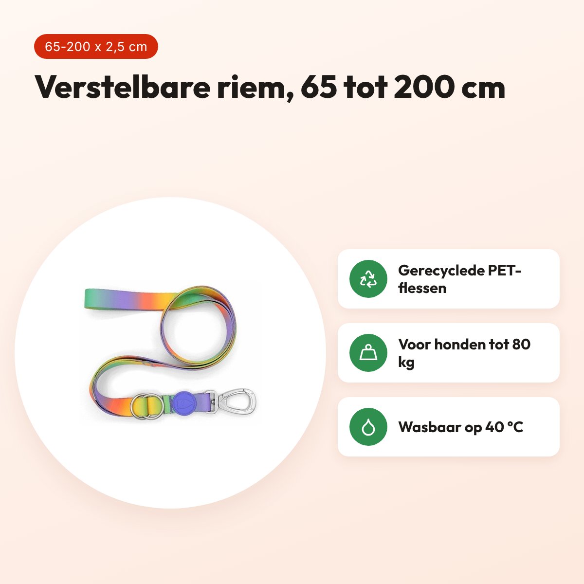 Morso hondenriem verstelbaar Spring Blossom 65-200 x 2,5 cm – tot 80 kg – voordelen
