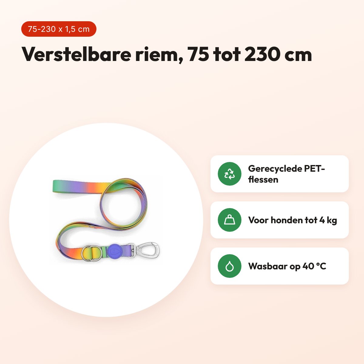 Morso hondenriem verstelbaar Spring Blossom 75-230 x 1,5 cm – tot 4 kg – voordelen