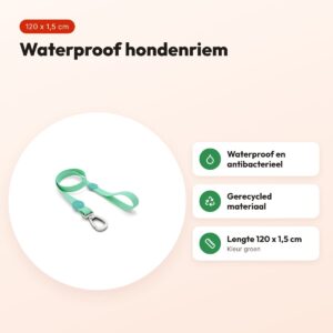 Morso hondenriem waterproof gerecycled groen 120 x 1,5 cm – voordelen