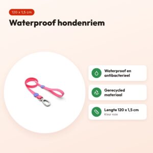 Morso hondenriem waterproof gerecycled roze 120 x 1,5 cm – voordelen