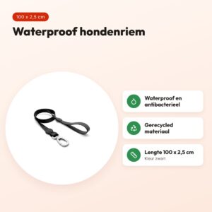 Morso hondenriem waterproof gerecycled zwart 100 x 2,5 cm – voordelen