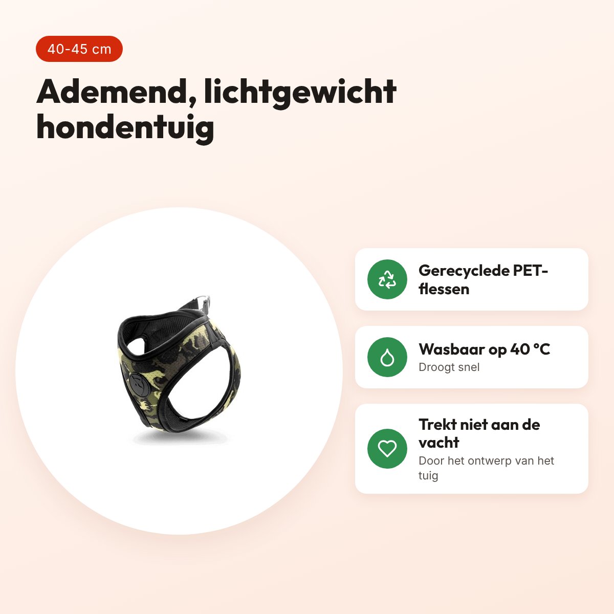 Morso hondentuig Body Mesh Full Metal Dog bruin 40-45 cm – ademend – voordelen