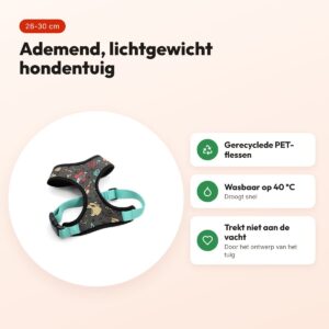 Morso hondentuig Body Mesh Ink Tank groen 26-30 cm – ademend, gerecycled – voordelen
