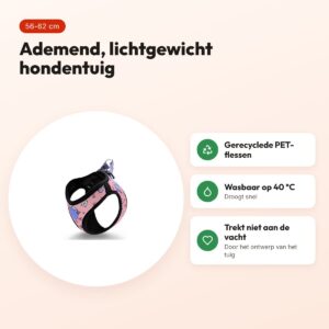 Morso hondentuig Body Mesh Sweet Tweet roze 56-62 cm – ademend, gerecycled – voordelen
