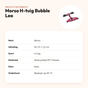 Morso hondentuig H-tuig Bubble Leo roze 50-70 x 1,5 cm – gerecycled – productinformatie