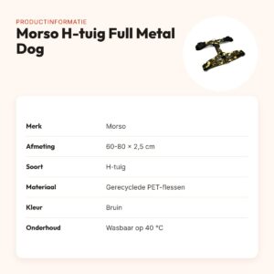 Morso hondentuig H-tuig Full Metal Dog bruin 60-80 x 2,5 cm – verstelbaar – productinformatie