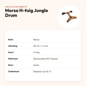 Morso hondentuig H-tuig Jungle Drum groen 40-55 x 1,5 cm – gerecycled – productinformatie