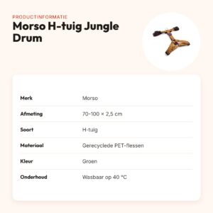 Morso hondentuig H-tuig Jungle Drum groen 70-100 x 2,5 cm – gerecycled – productinformatie