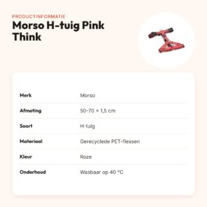 Morso hondentuig H-tuig Pink Think roze 50-70 x 1,5 cm – gerecycled – productinformatie