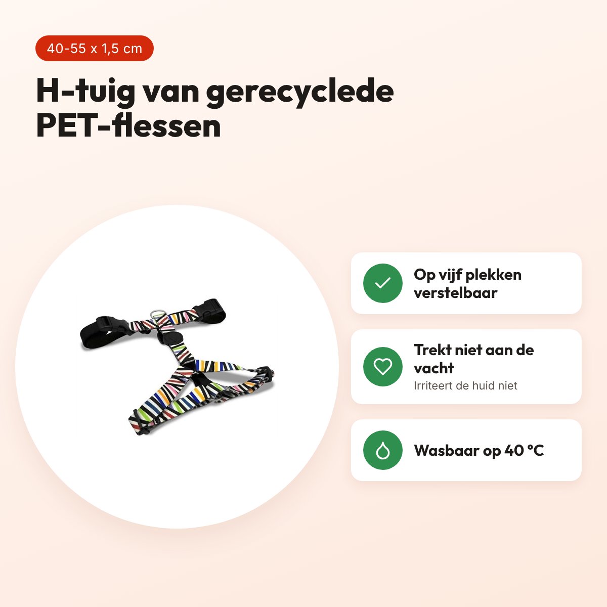 Morso hondentuig H-tuig Spaghetti Incident 40-55 x 1,5 cm – verstelbaar – voordelen