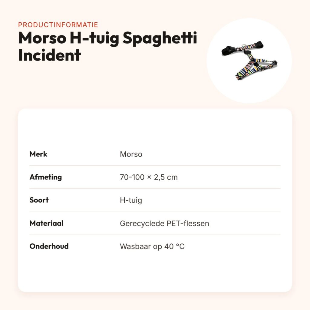 Morso hondentuig H-tuig Spaghetti Incident 70-100 x 2,5 cm – verstelbaar – productinformatie