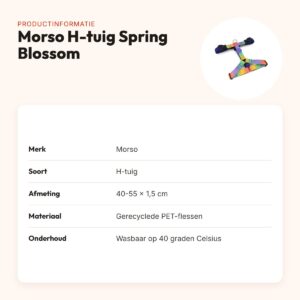 Morso hondentuig H-tuig Spring Blossom 40-55 x 1,5 cm – gerecycled – productinformatie