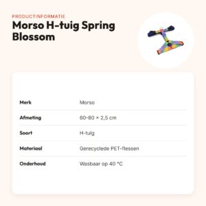 Morso hondentuig H-tuig Spring Blossom 60-80 x 2,5 cm – verstelbaar – productinformatie