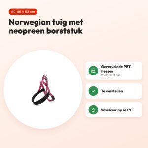 Morso hondentuig Norwegian Bubble Leo roze 69-86 x 63 cm – gerecycled – voordelen