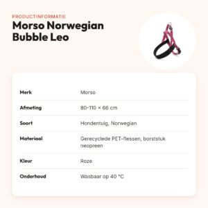 Morso hondentuig Norwegian Bubble Leo roze 80-110 x 66 cm – gerecycled – productinformatie