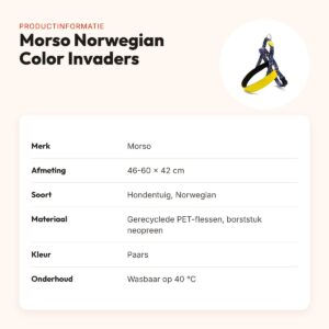 Morso hondentuig Norwegian Color Invaders paars 46-60 x 42 cm – gerecycled – productinformatie