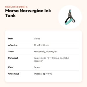Morso hondentuig Norwegian Ink Tank groen 39-48 x 35 cm – gerecycled – productinformatie