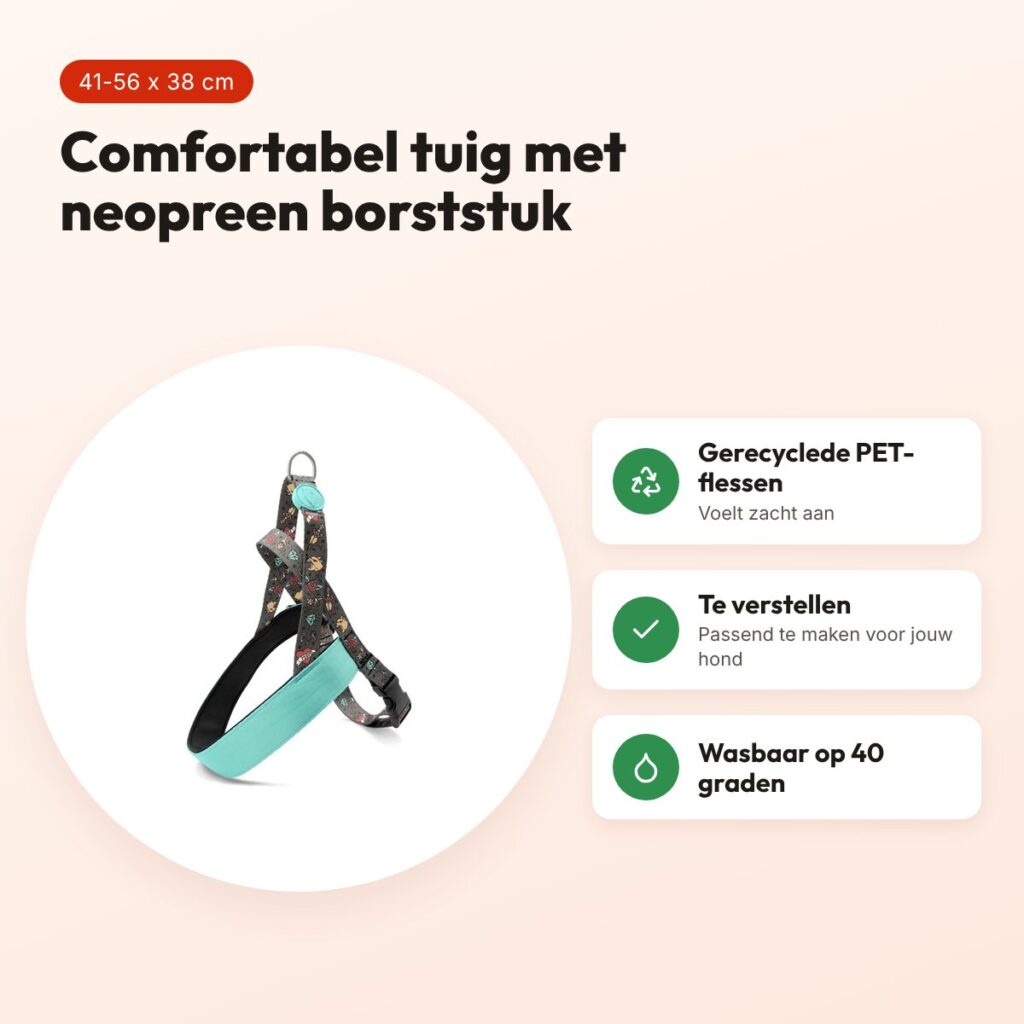 Morso hondentuig Norwegian Ink Tank groen 41-56 x 38 cm – gerecycled – voordelen