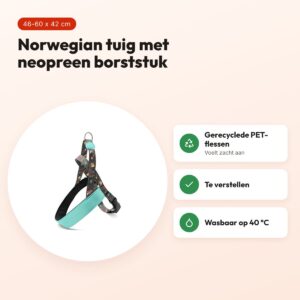 Morso hondentuig Norwegian Ink Tank groen 46-60 x 42 cm – gerecycled – voordelen