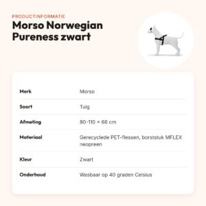 Morso hondentuig Norwegian Pureness zwart 80-110 x 66 cm – gerecycled – productinformatie